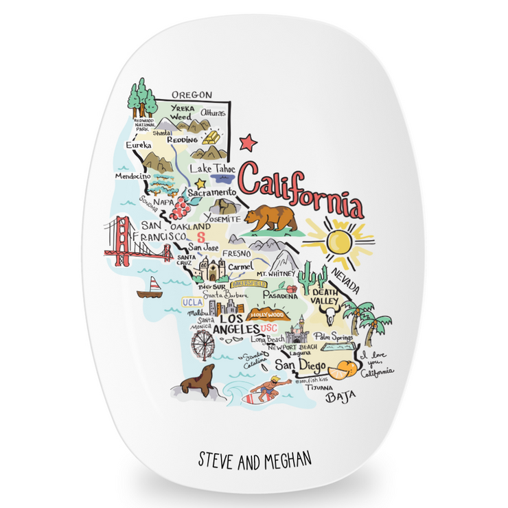 Custom California Map Platter
