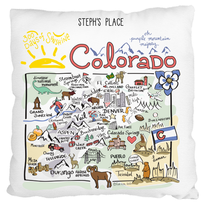 Custom Colorado Map Pillow