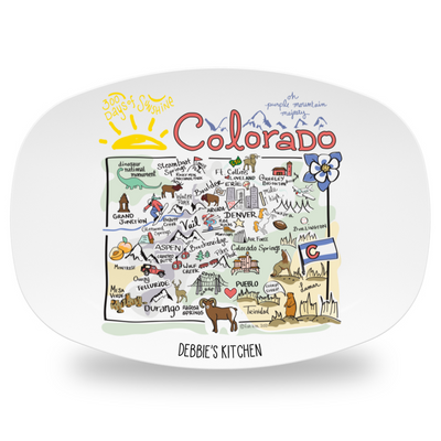 Custom Colorado Map Platter