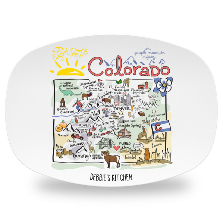 Custom Colorado Map Platter