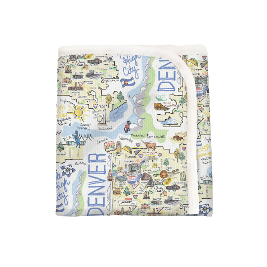 ORGANIC COTTON - Denver Map Baby Blanket