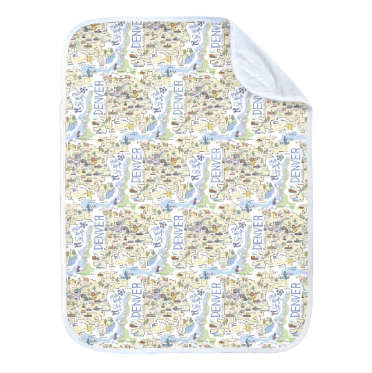 ORGANIC COTTON - Denver Map Baby Blanket