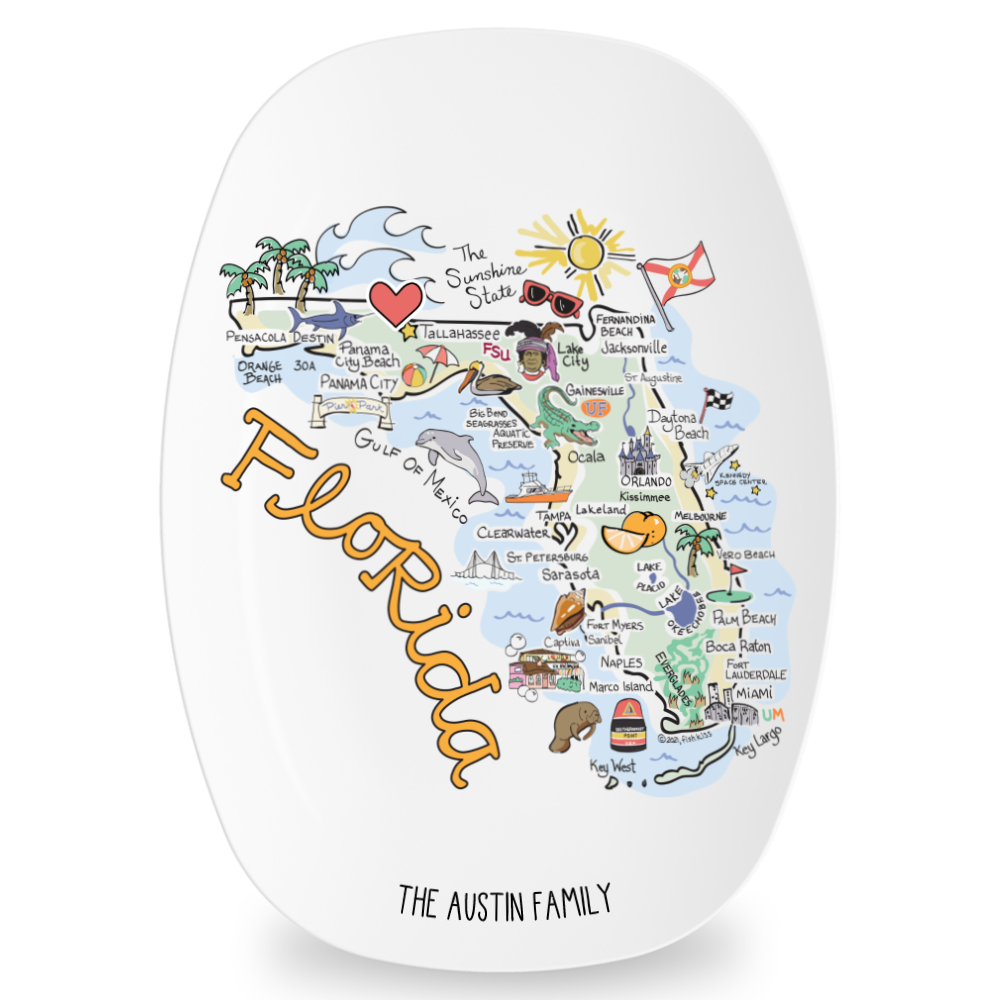 Custom Florida Map Platter