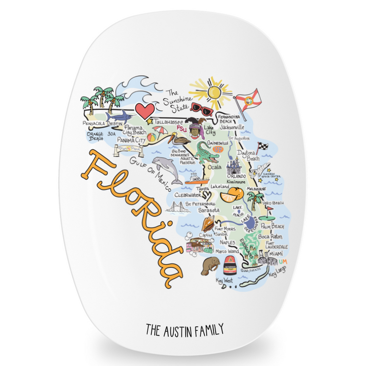 Custom Florida Map Platter
