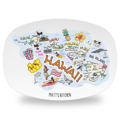 Custom Hawaii Map Platter
