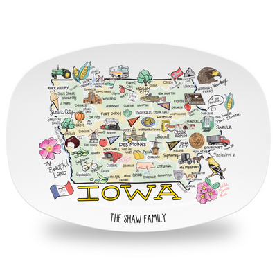 Custom Iowa Map Platter