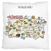 Custom Kansas Map Pillow