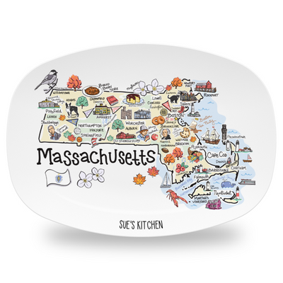 Custom Massachusetts Map Platter