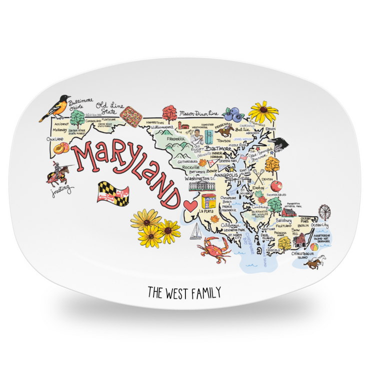 Custom Maryland Map Platter