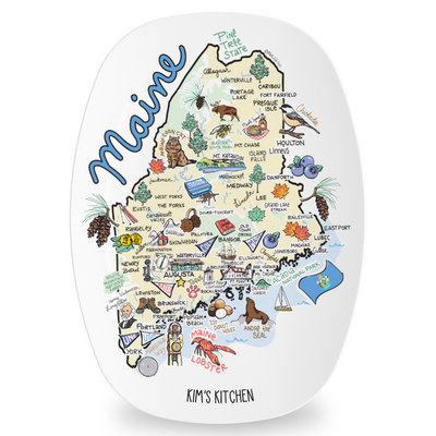 Custom Maine Map Platter