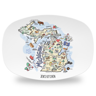 Custom Michigan Map Platter