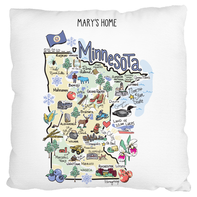 Custom Minnesota Map Pillow