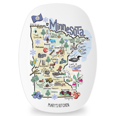 Custom Minnesota Map Platter