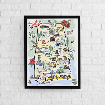 Alabama Map Poster