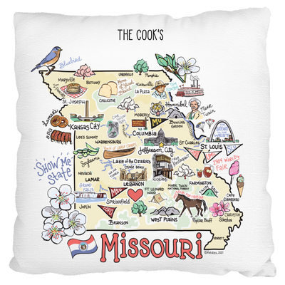 Custom Missouri Map Pillow