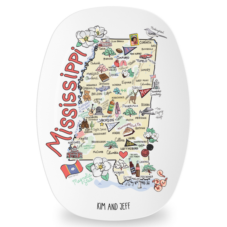 Custom Mississippi Map Platter
