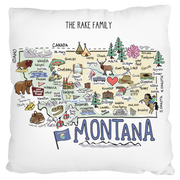 Custom Montana Map Pillow