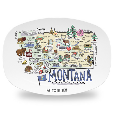 Custom Montana Map Platter