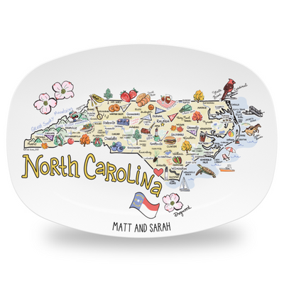 Custom North Carolina Map Platter
