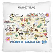 Custom North Dakota Map Pillow