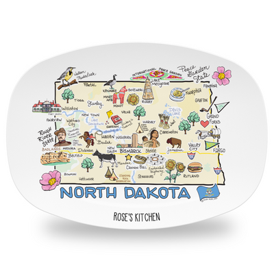 Custom North Dakota Map Platter