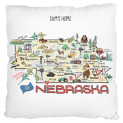 Custom Nebraska Map Pillow