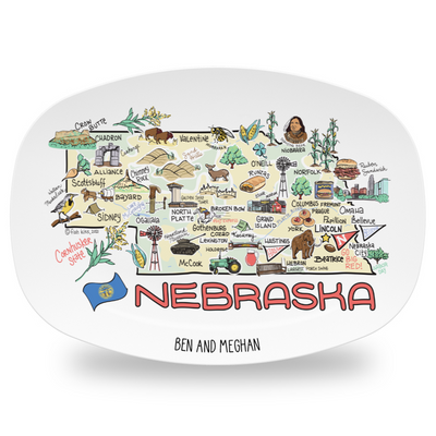 Custom Nebraska Map Platter