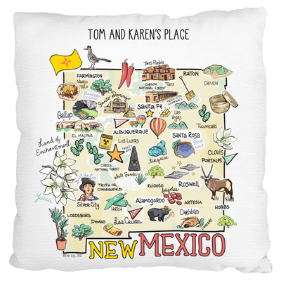 Custom New Mexico Map Pillow