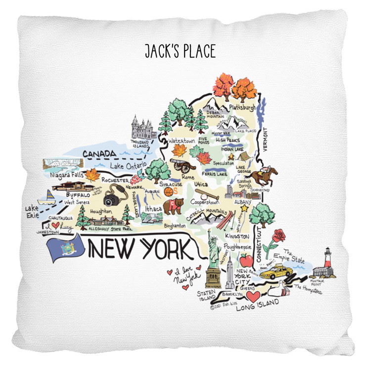 Custom New York Map Pillow