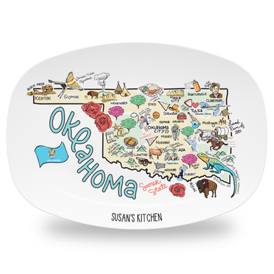 Custom Oklahoma Map Platter