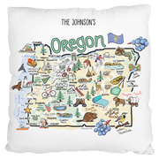 Custom Oregon Map Pillow