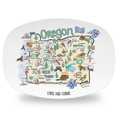 Custom Oregon Map Platter