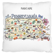 Custom Pennsylvania Map Pillow