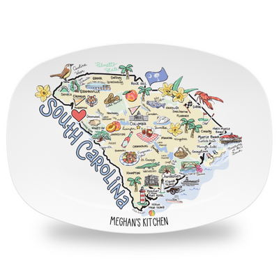 Custom South Carolina Map Platter