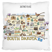 Custom South Dakota Map Pillow