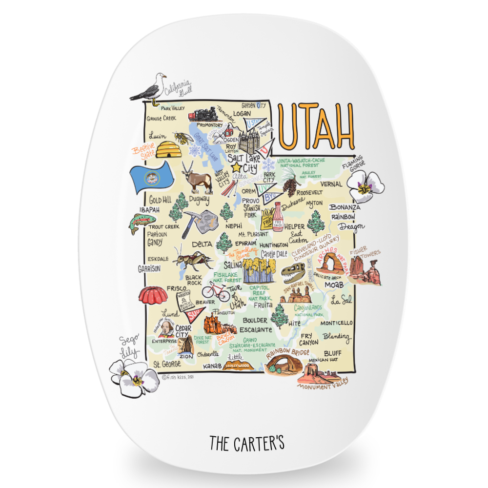 Custom Utah Map Platter