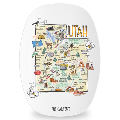 Custom Utah Map Platter