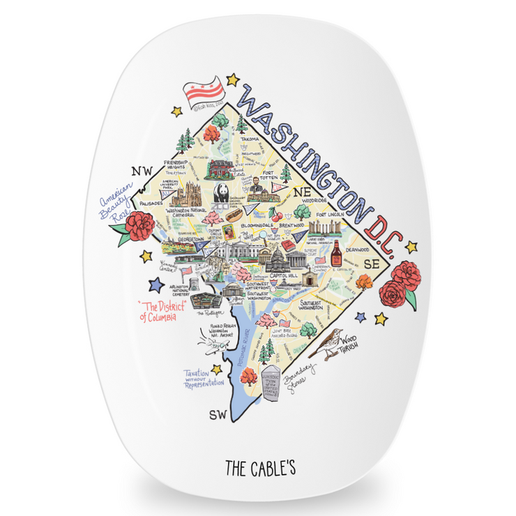 Custom Washington DC Map Platter