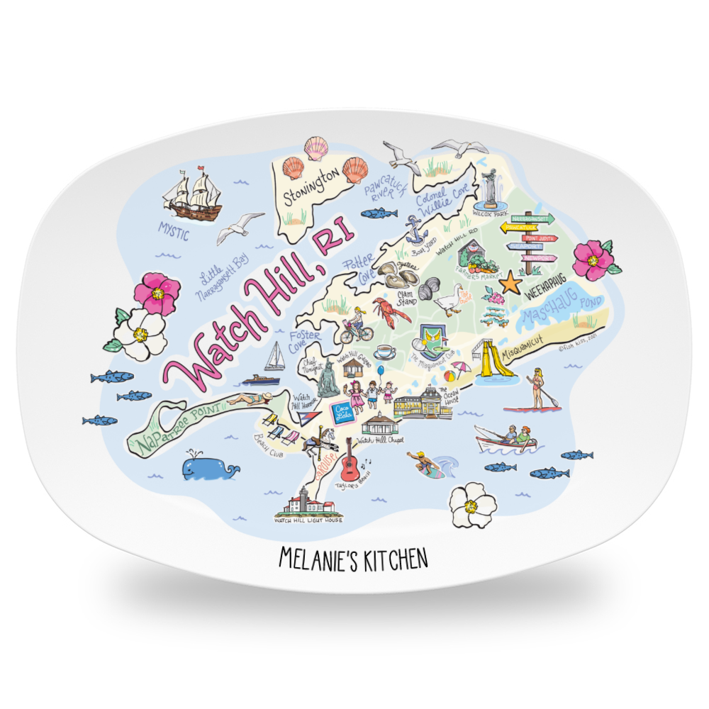 Custom Watch Hill Map Platter
