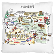 Custom Wyoming Map Pillow