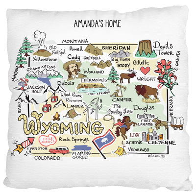 Custom Wyoming Map Pillow